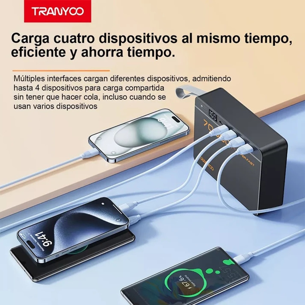 POWER BANK 70000MAH BATERÍA PORTÁTIL 225W CARGA RÁPIDA F17 - 2