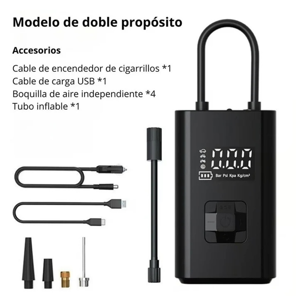 INFLADOR DE LLANTA SEISA COMPRESOR DE AIRE Y LUZ LED - MOD AF-C05 - 1