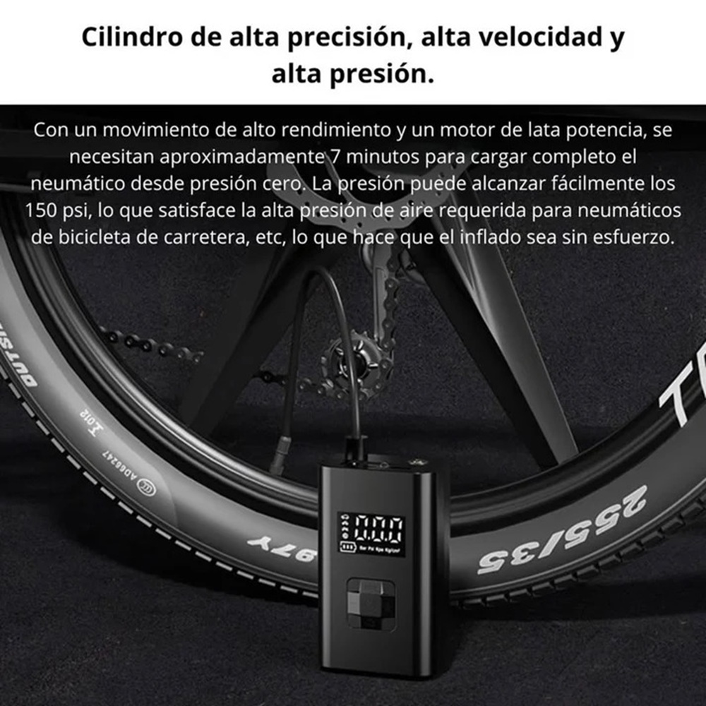INFLADOR DE LLANTA SEISA COMPRESOR DE AIRE Y LUZ LED - MOD AF-C05 - 2