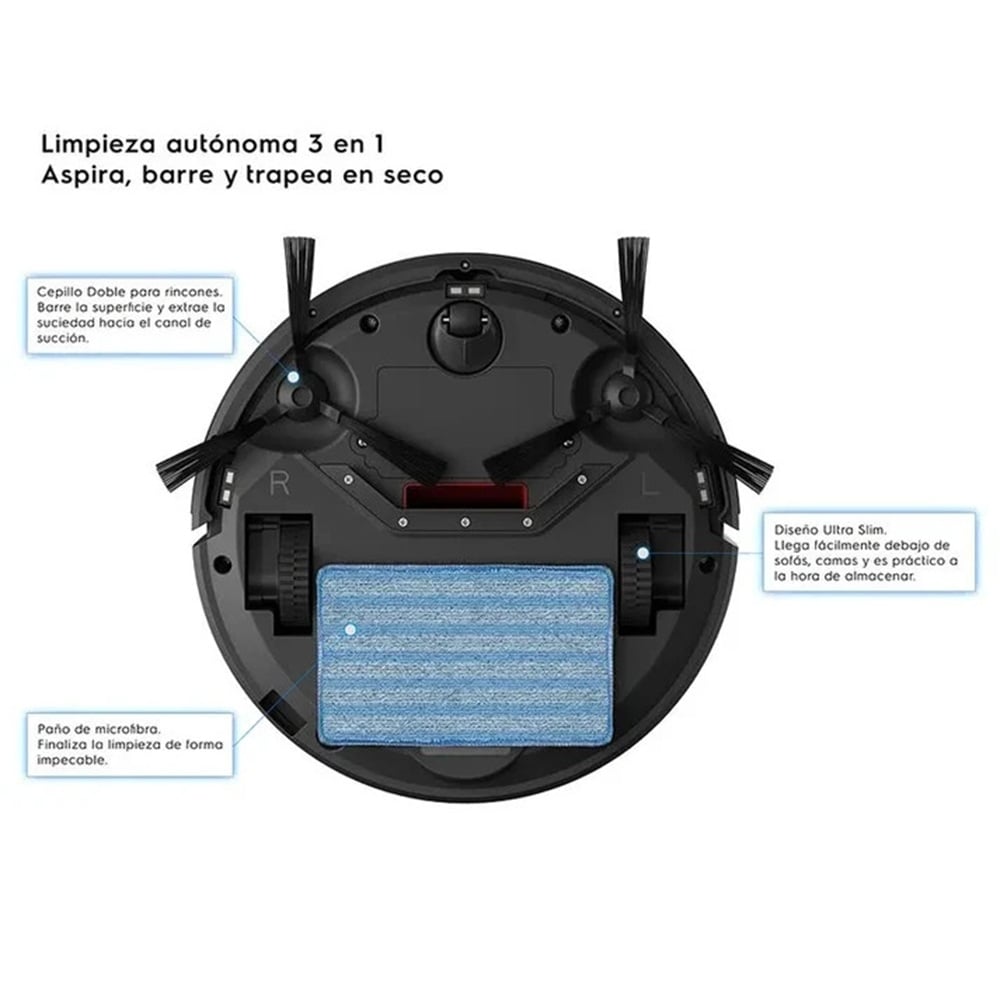 ASPIRADORA ROBOT TRAPEADORA BASE DE CARGA AUTOMATICA AGUA - MOD: B16SE - 3