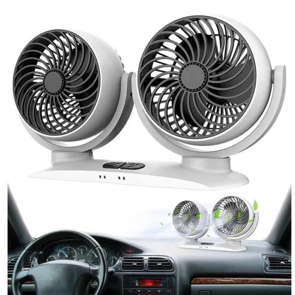 VENTILADOR AUTO 2 AUTO PORTATIL CAMIONETA CARRO SEISA SQS788 - 1