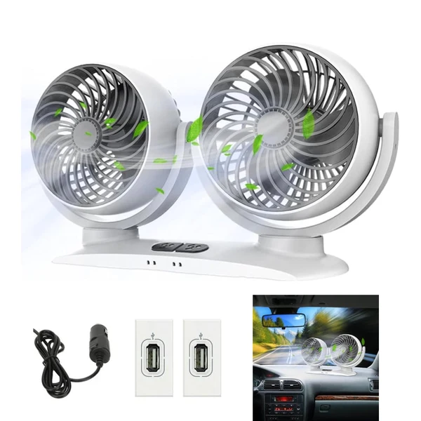 VENTILADOR AUTO 2 AUTO PORTATIL CAMIONETA CARRO SEISA SQS788 - 2