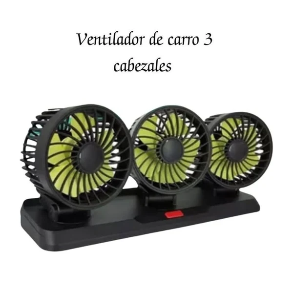 VENTILADOR BAIHUO CITY TRIPLE DE AUTO GIRATORIO 360 MY7158 - VERDE - 1