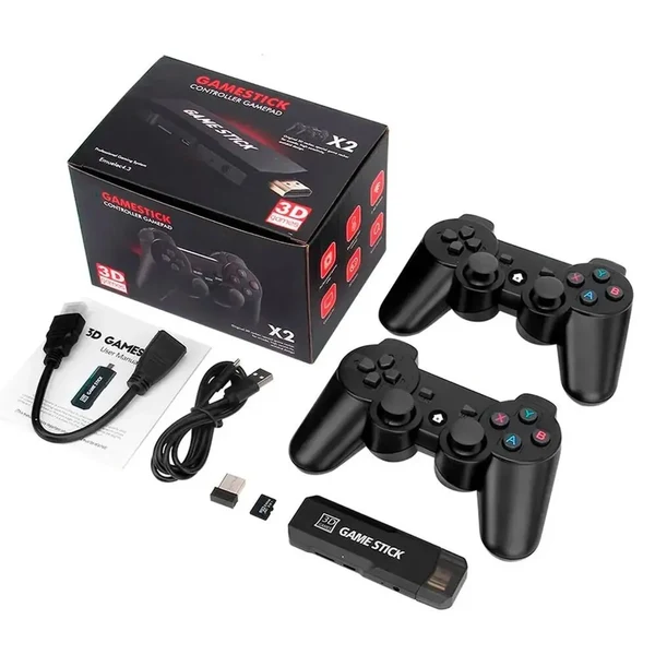 CONSOLA DE JUEGOS X2 MANDO INALÁMBRICO RECARGABLE 64G 37000 JUEGOS - 1