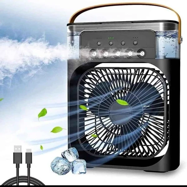 VENTILADOR HUMIDIFICADOR ELÉCTRICO PORTÁTIL 12256 - NEGRO - 1