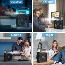 VENTILADOR HUMIDIFICADOR ELÉCTRICO PORTÁTIL 12256 - NEGRO - 2