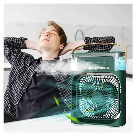 VENTILADOR HUMIDIFICADOR ELÉCTRICO PORTÁTIL 12256 - VERDE - 2