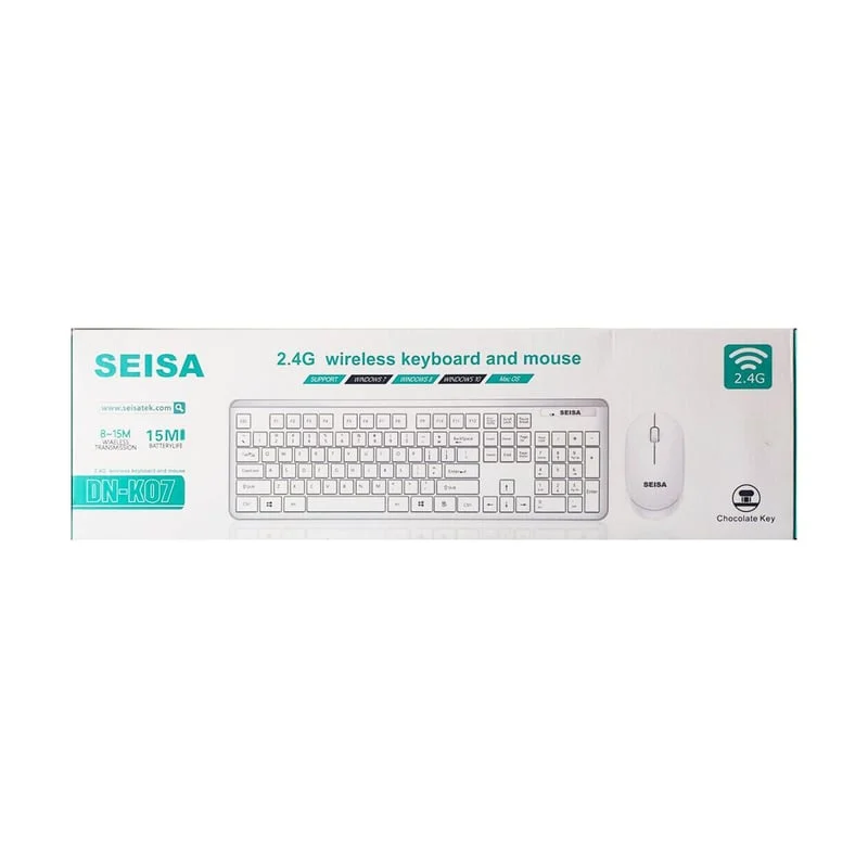 TECLADO Y MOUSE INALÁMBRICO SEISA DN-K07 BLANCO USB 2.4 GHZ WINDOWS Y MACBOOK MODELO DN-K07 - 2