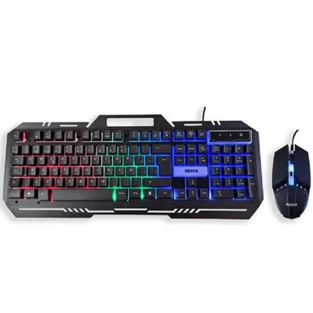 KIT TECLADO MOUSE SEI GAMER RETROILUMINADO RGB MODELO DN-K77 - 2