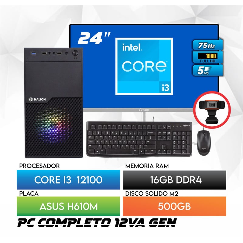 その他 Intel Core i3-12100 16GB RAM SSD 500GB COMPUTADORA INTEL INTEL CORE I3 RAM 16GB PC CORE I3 12100 SSD
