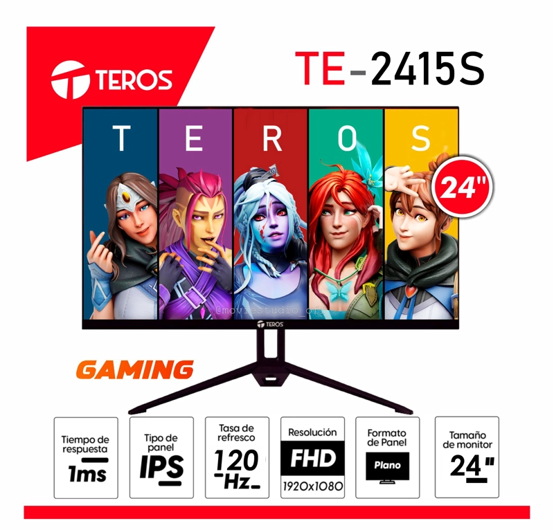 MONITOR TEROS TE-2415S NEGRO 23.8? IPS FHD 120HZ 1MS - 1
