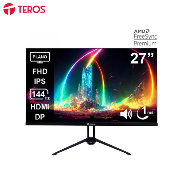 MONITOR PLANO TEROS TE-2714S, 27' FHD IPS, 144HZ, 1MS - 1