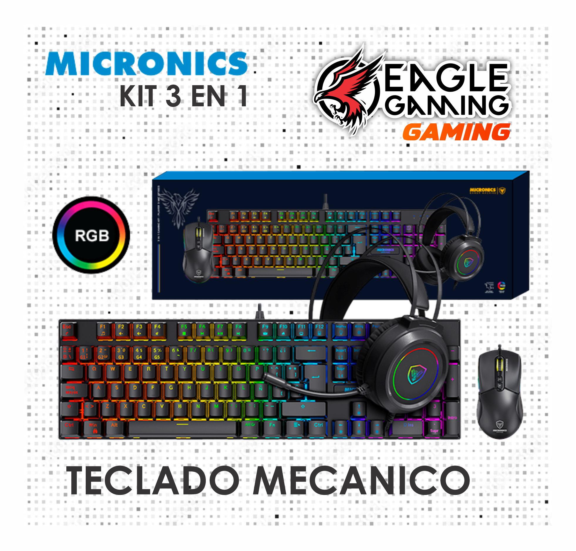 COMPUTADORA COMPLETA RYZEN 7 5700G RAM 16GB SSD 1TB MONITOR 27' CURVO 144HZ- KIT TECLADO MECANICO - 3