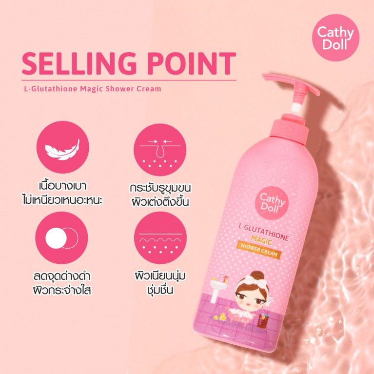 CATHY DOLL L-GLUTATHIONE MAGIC SHOWER CREAM 500 ML - 3