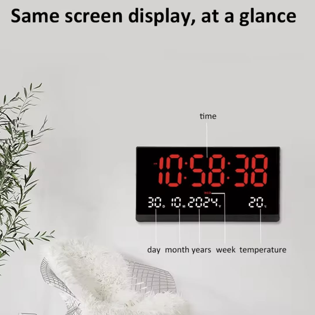 RELOJ DE PARED DIGITAL GRANDE DE 48X26CM - 2