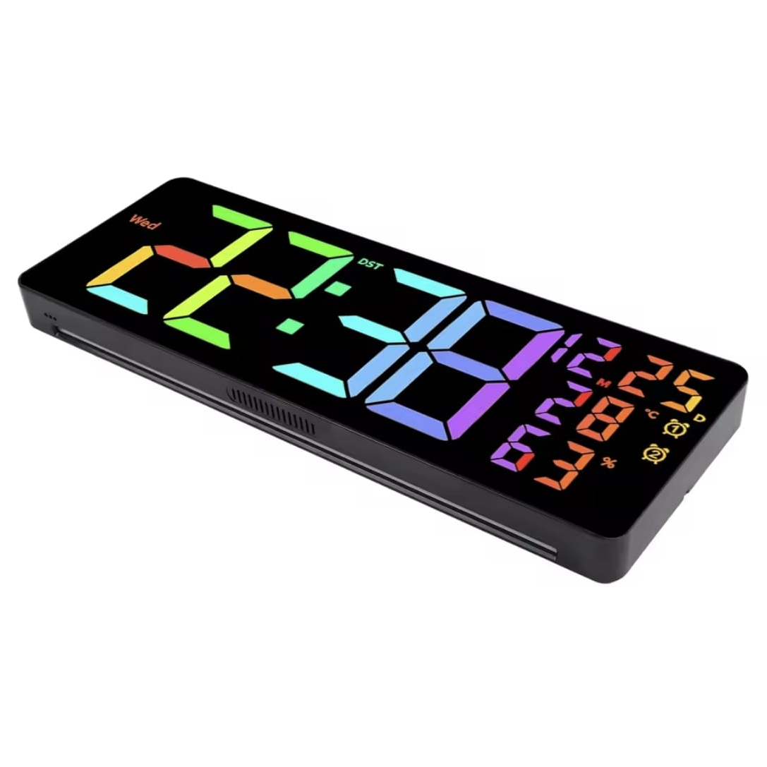 RELOJ DIGITAL DE PARED GRANDE 42X16CM CON CRONOMETRO TEMPORIZADOR - 4