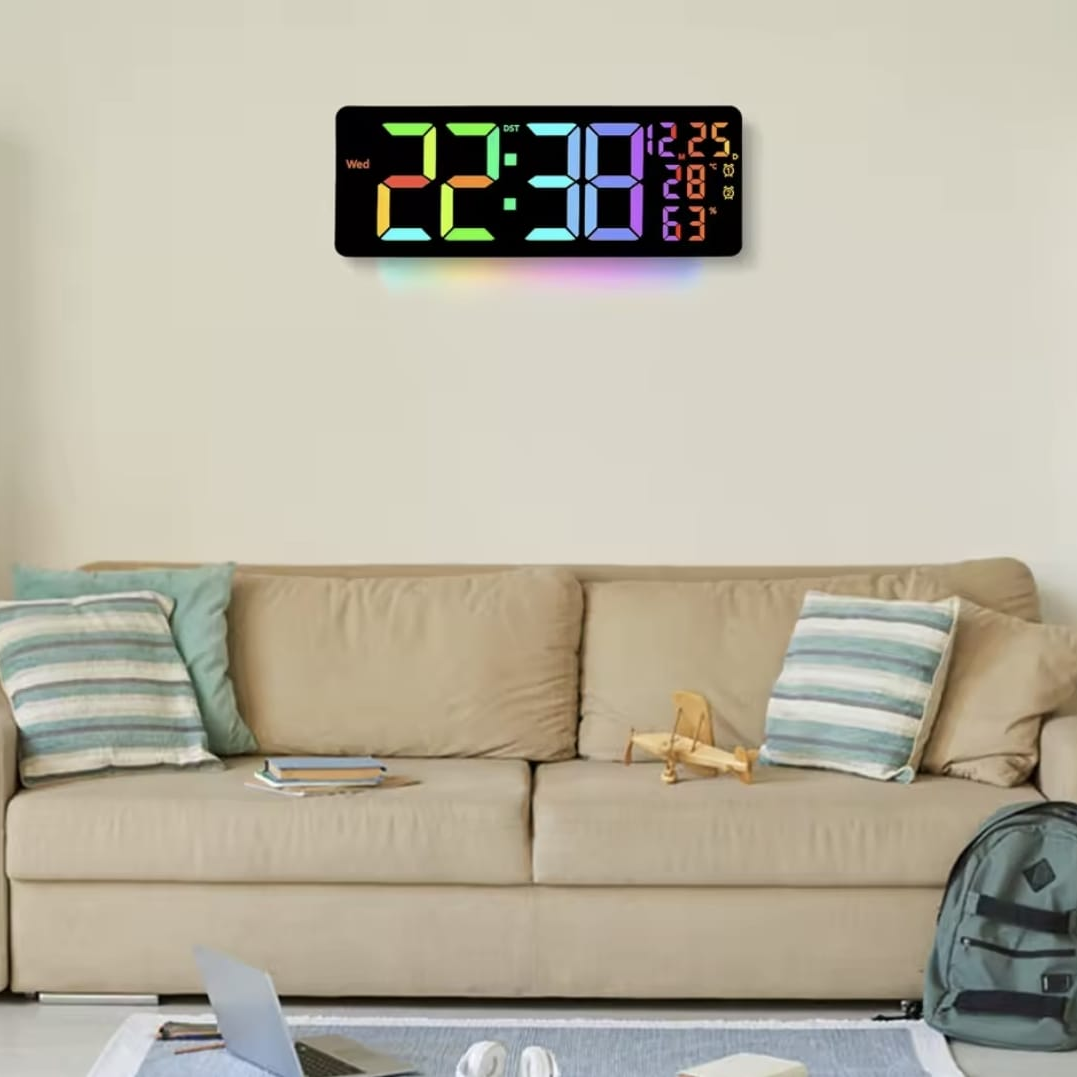 RELOJ DIGITAL DE PARED GRANDE 42X16CM CON CRONOMETRO TEMPORIZADOR - 5