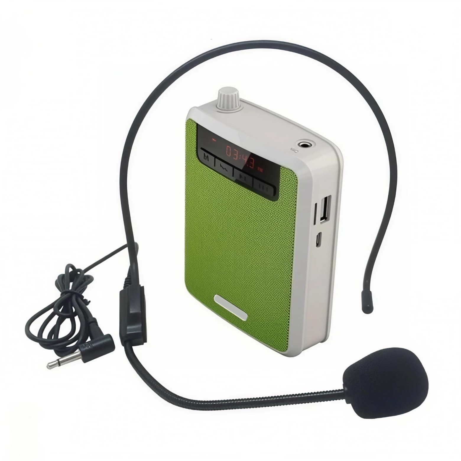 AMPLIFICADOR DE VOZ PORTÁTIL RECARGABLE CON MICRÓFONO VINCHA RADIO FM Y ALTA POTENCIA - 5