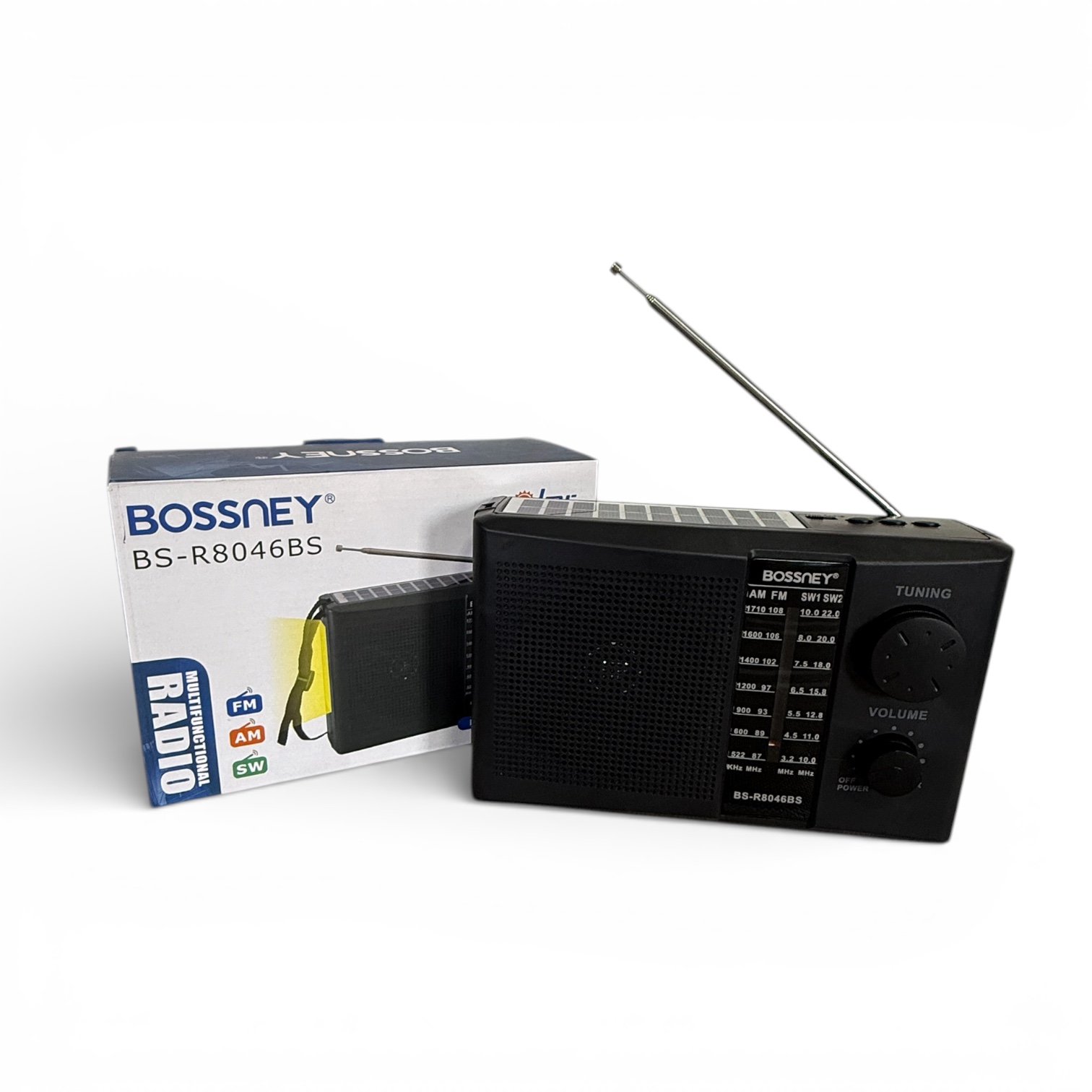 RADIO PORTÁTIL BOSSNEY SOLAR BLUETOOTH FMAMSW CON LINTERNA - 4