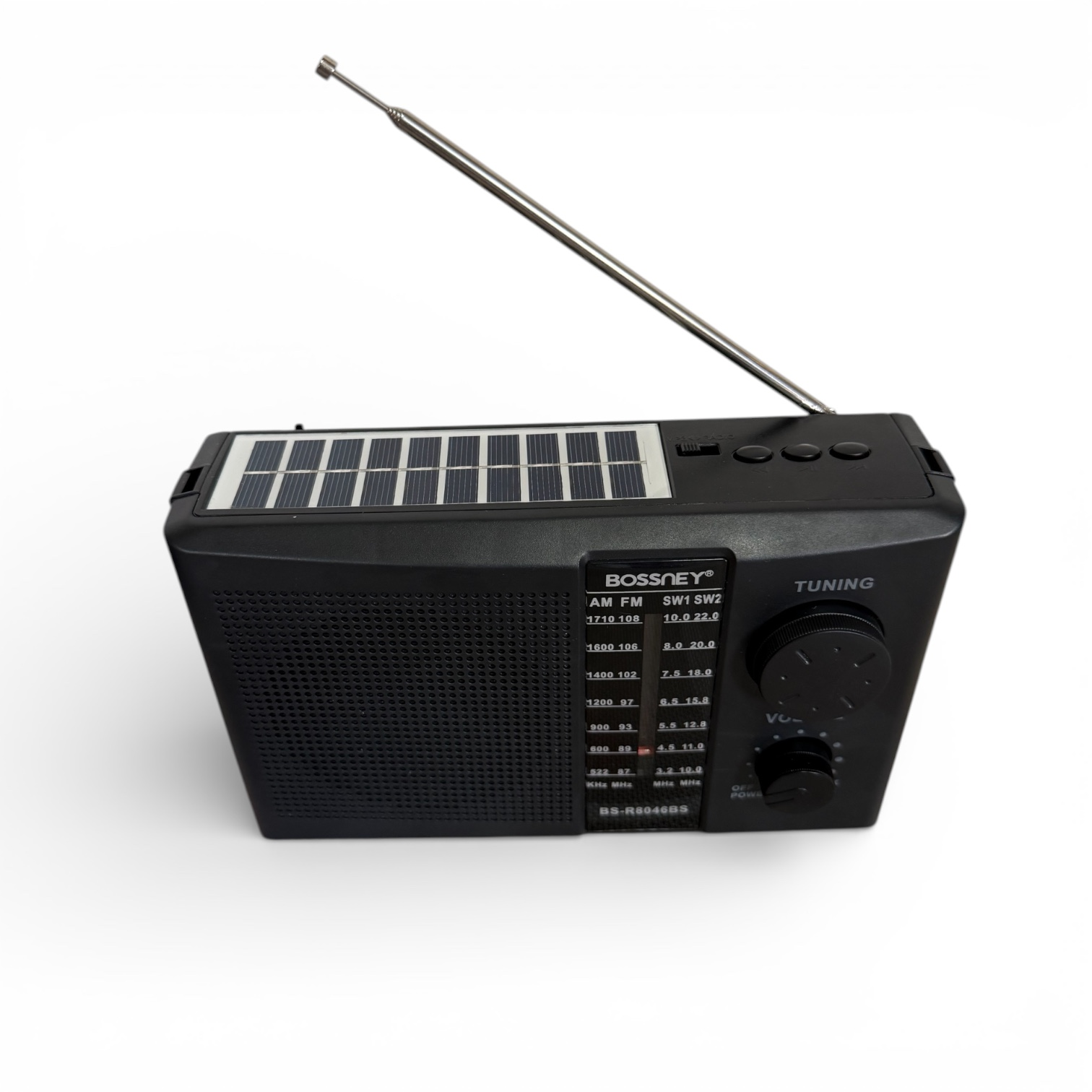 RADIO PORTÁTIL BOSSNEY SOLAR BLUETOOTH FMAMSW CON LINTERNA - 5
