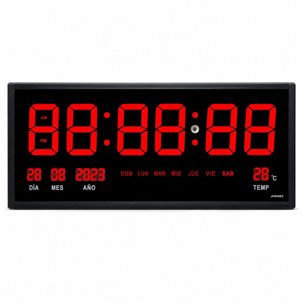 RELOJ DIGITAL LED DE PARED GRANDE 60X26 CM CON FECHA, TEMPERATURA Y FORMATO 1224 HORAS - 1
