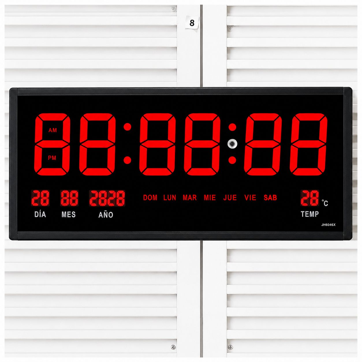 RELOJ DIGITAL LED DE PARED GRANDE 60X26 CM CON FECHA, TEMPERATURA Y FORMATO 1224 HORAS - 2
