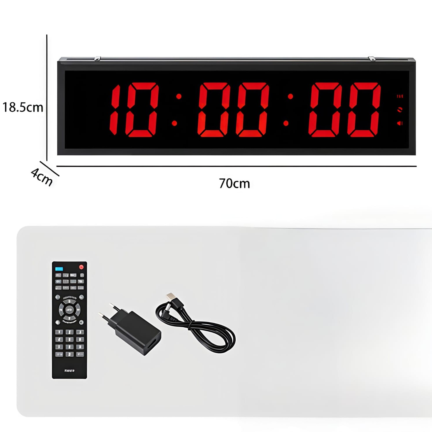 RELOJ DIGITAL LED GIGANTE 70X19 CM CON CRONÓMETRO, CUENTA REGRESIVA, INTERVALOS Y CONTROL REMOTO - 3