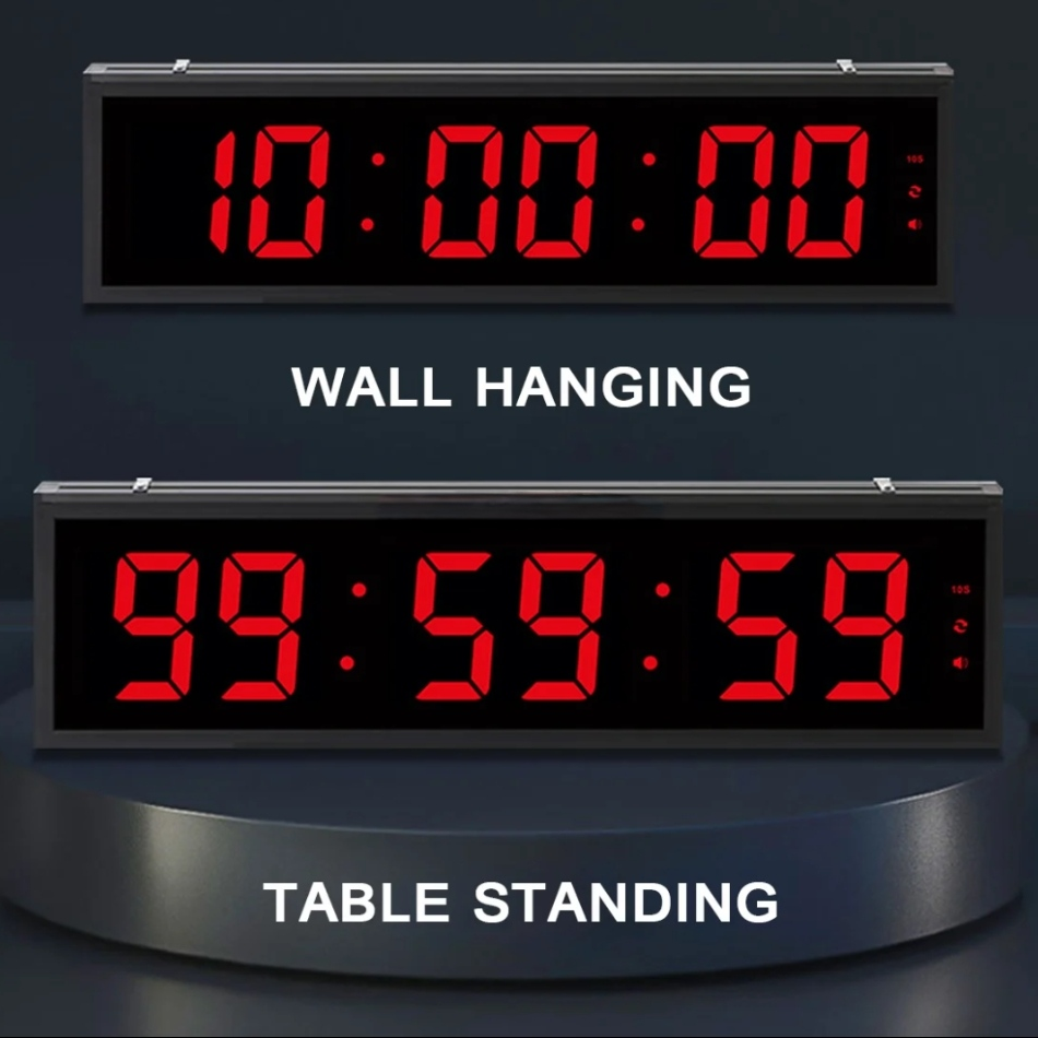 RELOJ DIGITAL LED GIGANTE 70X19 CM CON CRONÓMETRO, CUENTA REGRESIVA, INTERVALOS Y CONTROL REMOTO - 4