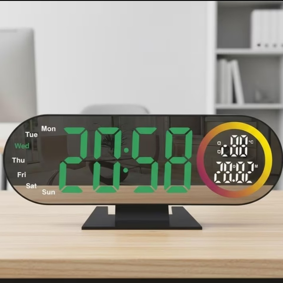 RELOJ DIGITAL LED RGB MULTIFUNCIÓN CON TEMPERATURA, CALENDARIO, ALARMA Y PANTALLA DE COLORES - 2