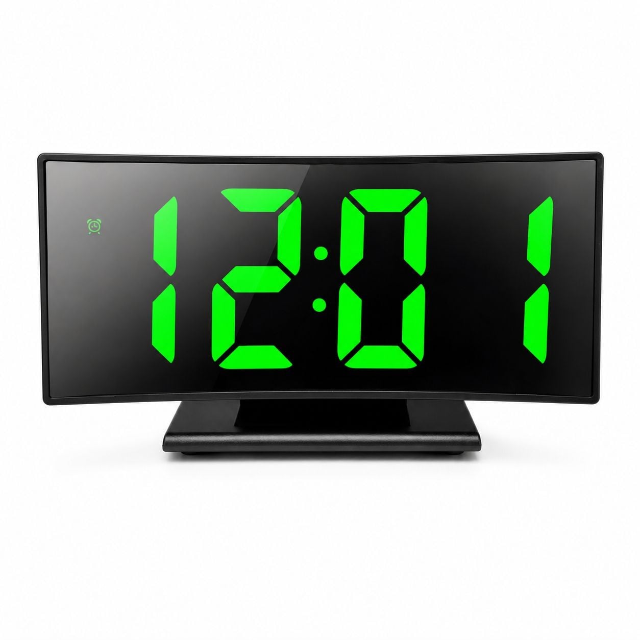 RELOJ DIGITAL LED CURVO DE MESA CON ALARMA, PANTALLA GRANDE Y CONTROL DE BRILLO - 1