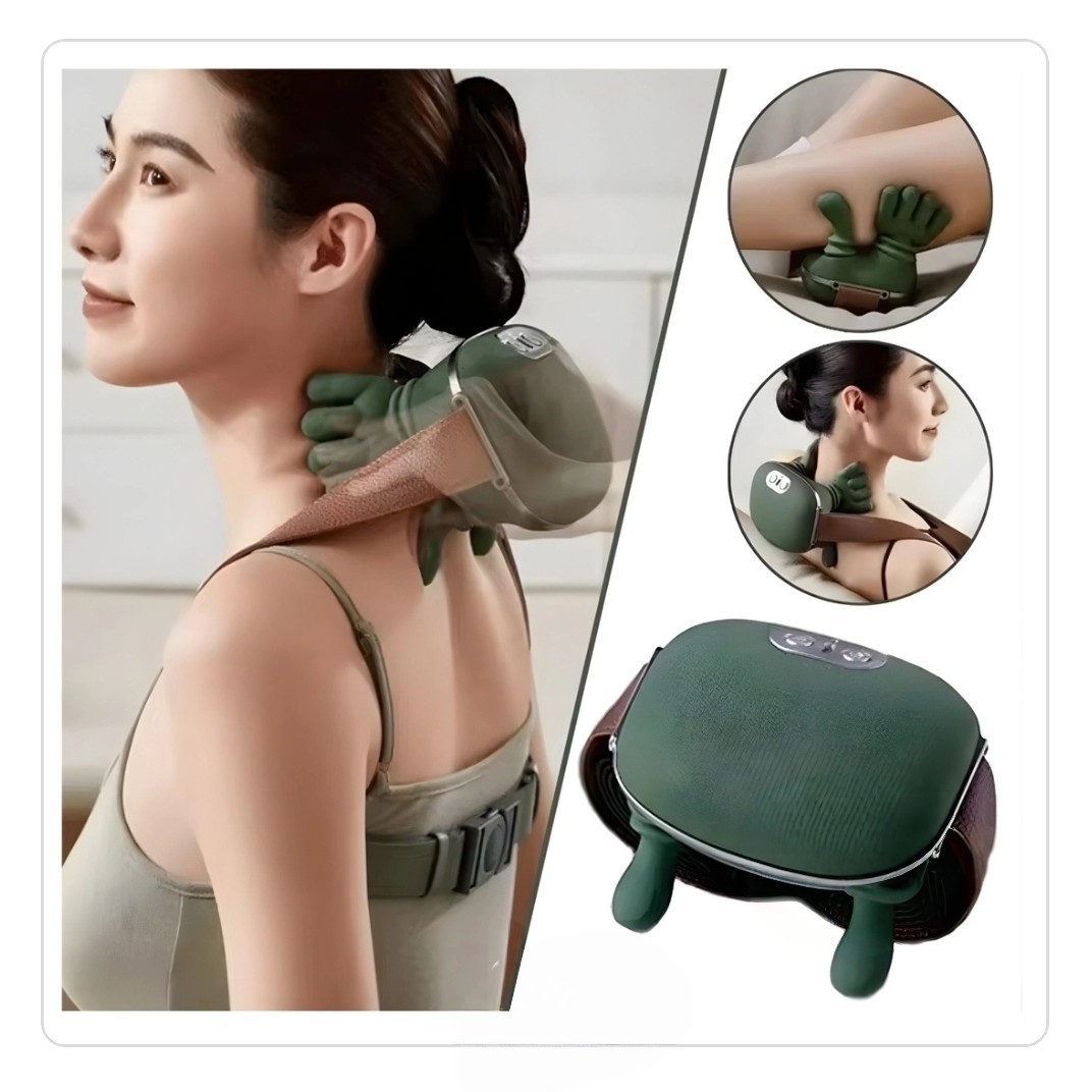 MASAJEADOR DE CUELLO TIPO MANOS 4D CON CALOR TERAPÉUTICO PARA CONTRACTURAS, ESTRÉS Y FATIGA MUSCULAR - 2