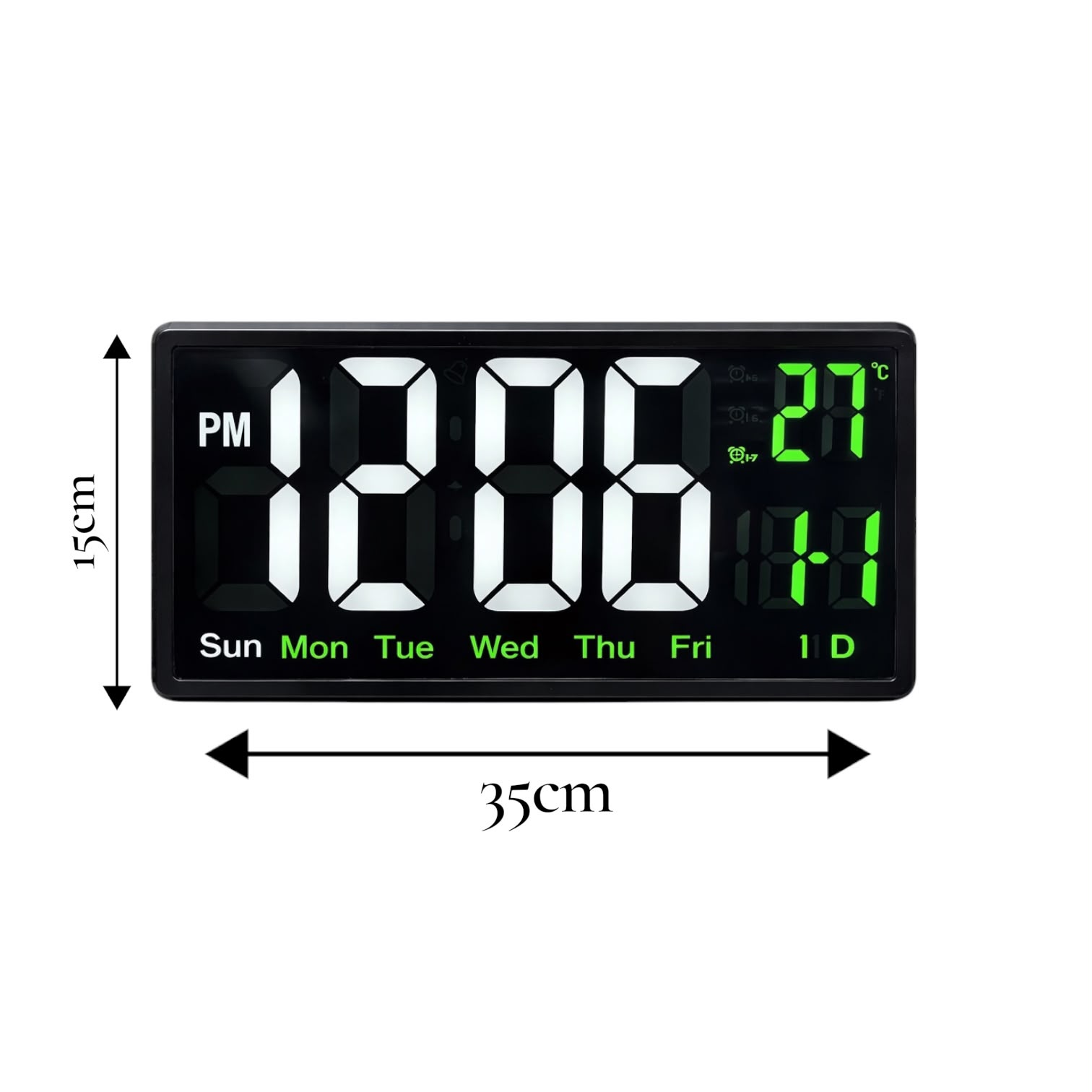 RELOJ DIGITAL LED DE PARED GRANDE CON CONTROL REMOTO, FECHA Y TEMPERATURA - 3