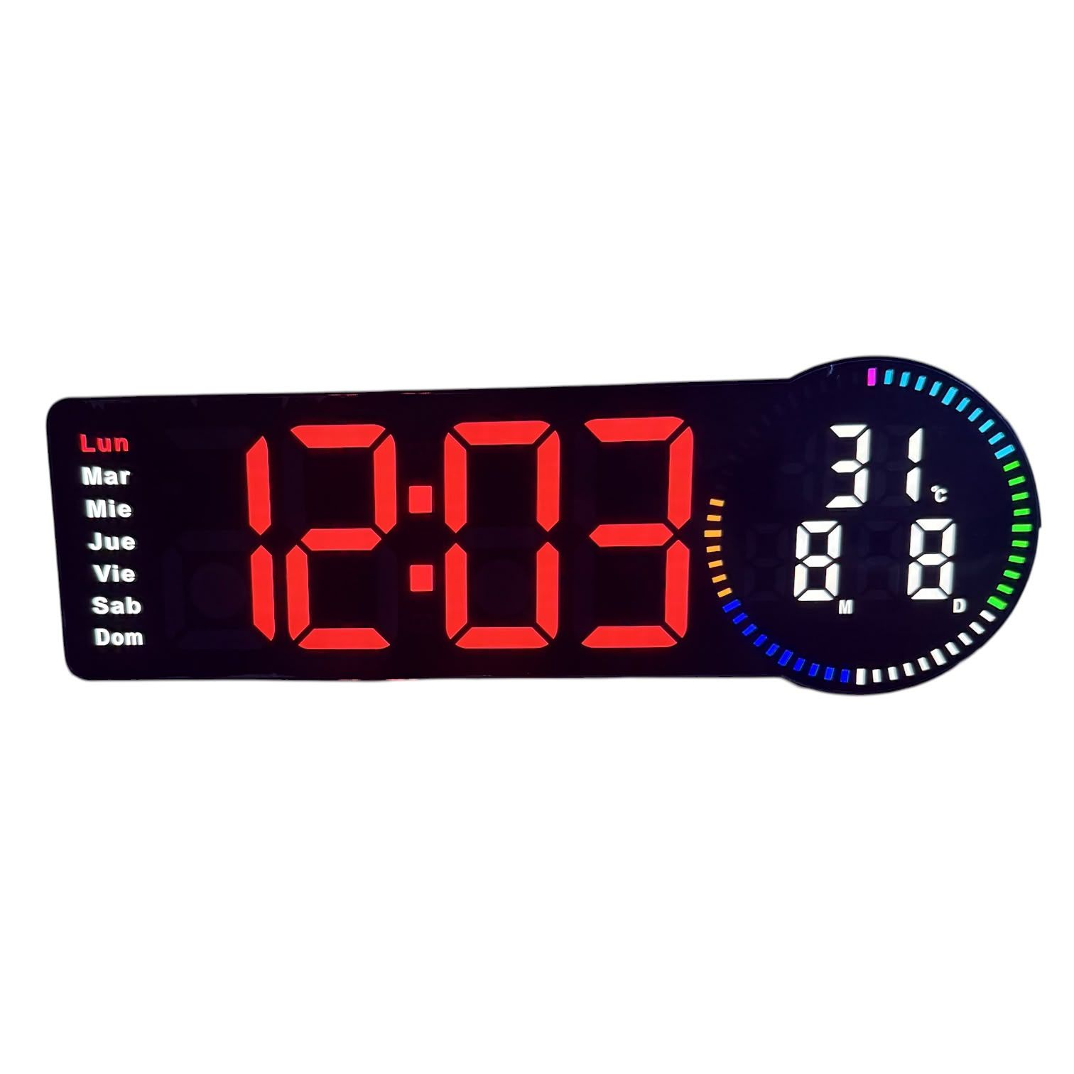RELOJ LED DE PARED CON CALENDARIO Y TEMPERATURA - 3