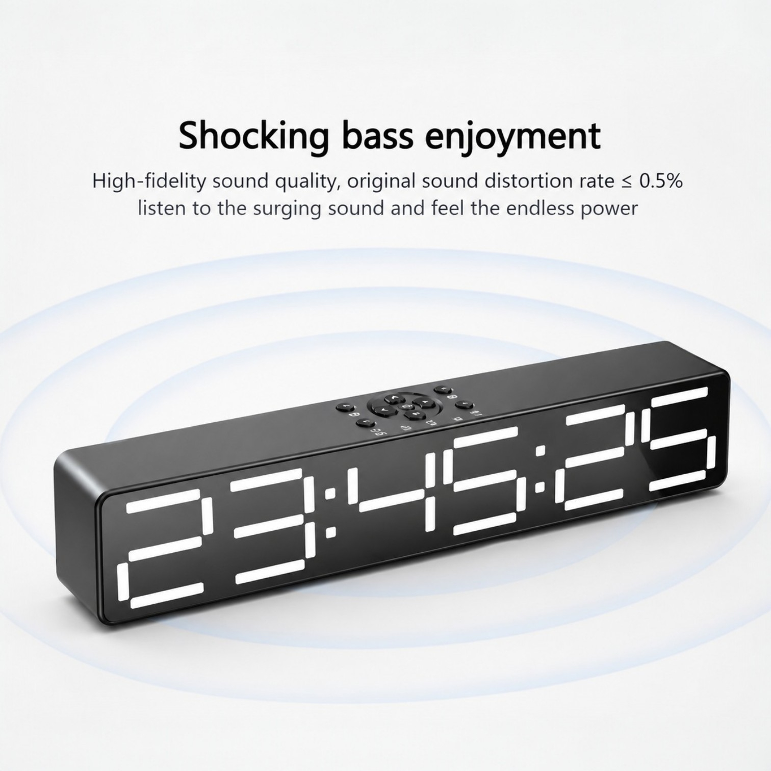 RELOJ DESPERTADOR BLUETOOTH LED CON PARLANTE DUAL 30 CM - 2