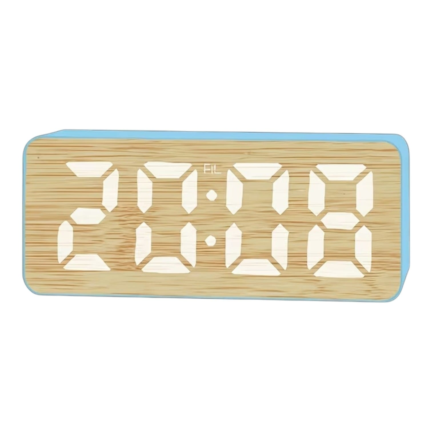 RELOJ DIGITAL LED DE MESA EFECTO MADERA CON ALARMA - 3