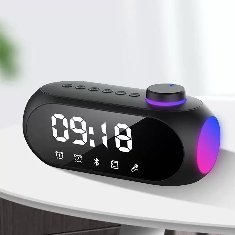 RELOJ DESPERTADOR DIGITAL BLUETOOTH S18 CON PARLANTE, RADIO FM Y LUZ RGB - 1