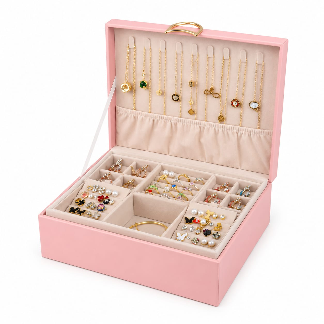 CAJA ORGANIZADORA DE JOYAS PREMIUM CON BANDEJA EXTRAÍBLE - 1