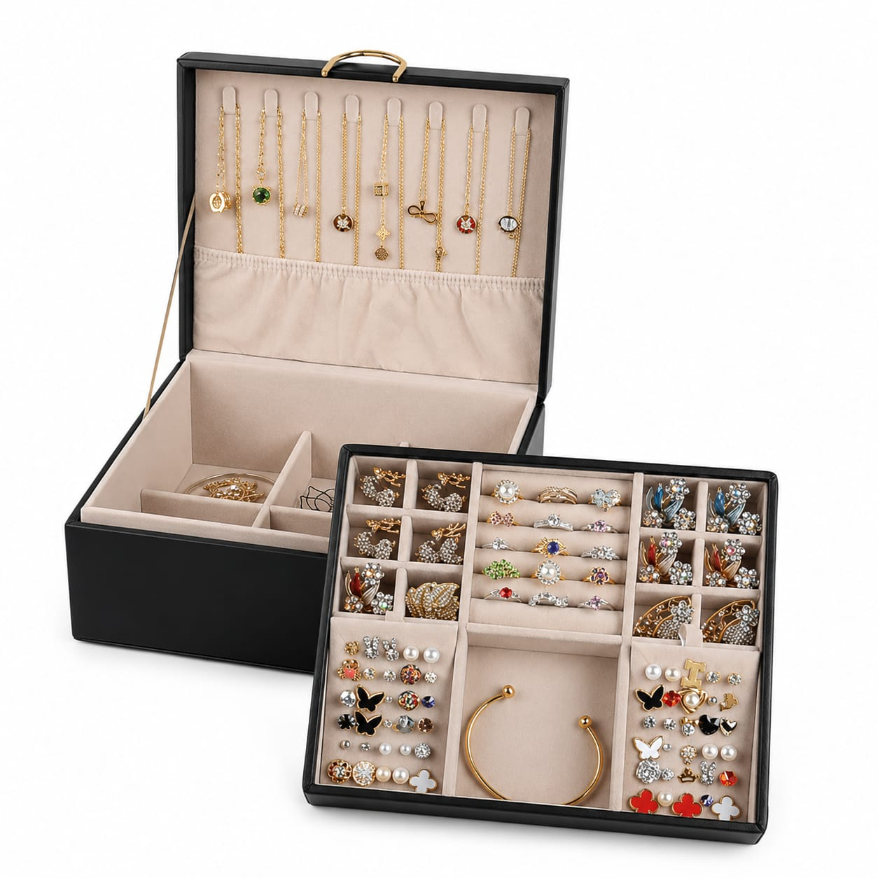 CAJA ORGANIZADORA DE JOYAS PREMIUM CON BANDEJA EXTRAÍBLE - 2