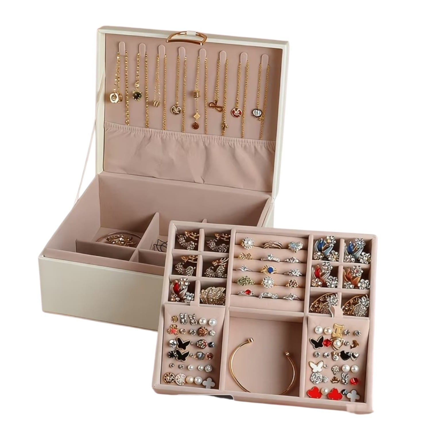 CAJA ORGANIZADORA DE JOYAS PREMIUM CON BANDEJA EXTRAÍBLE - 2