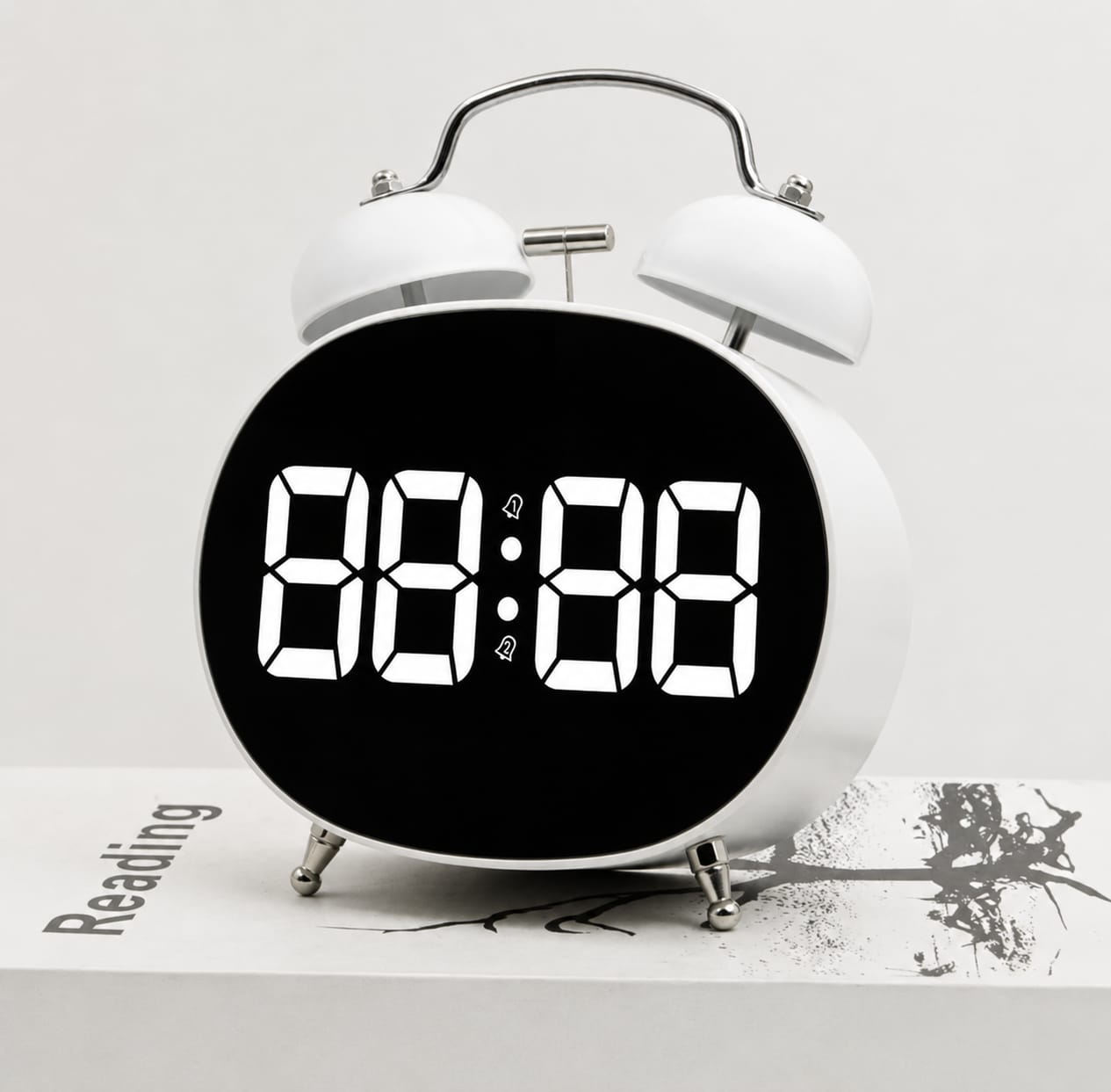 RELOJ DESPERTADOR DIGITAL LED ESTILO VINTAGE CAMPANA PANTALLA GRANDE - 1