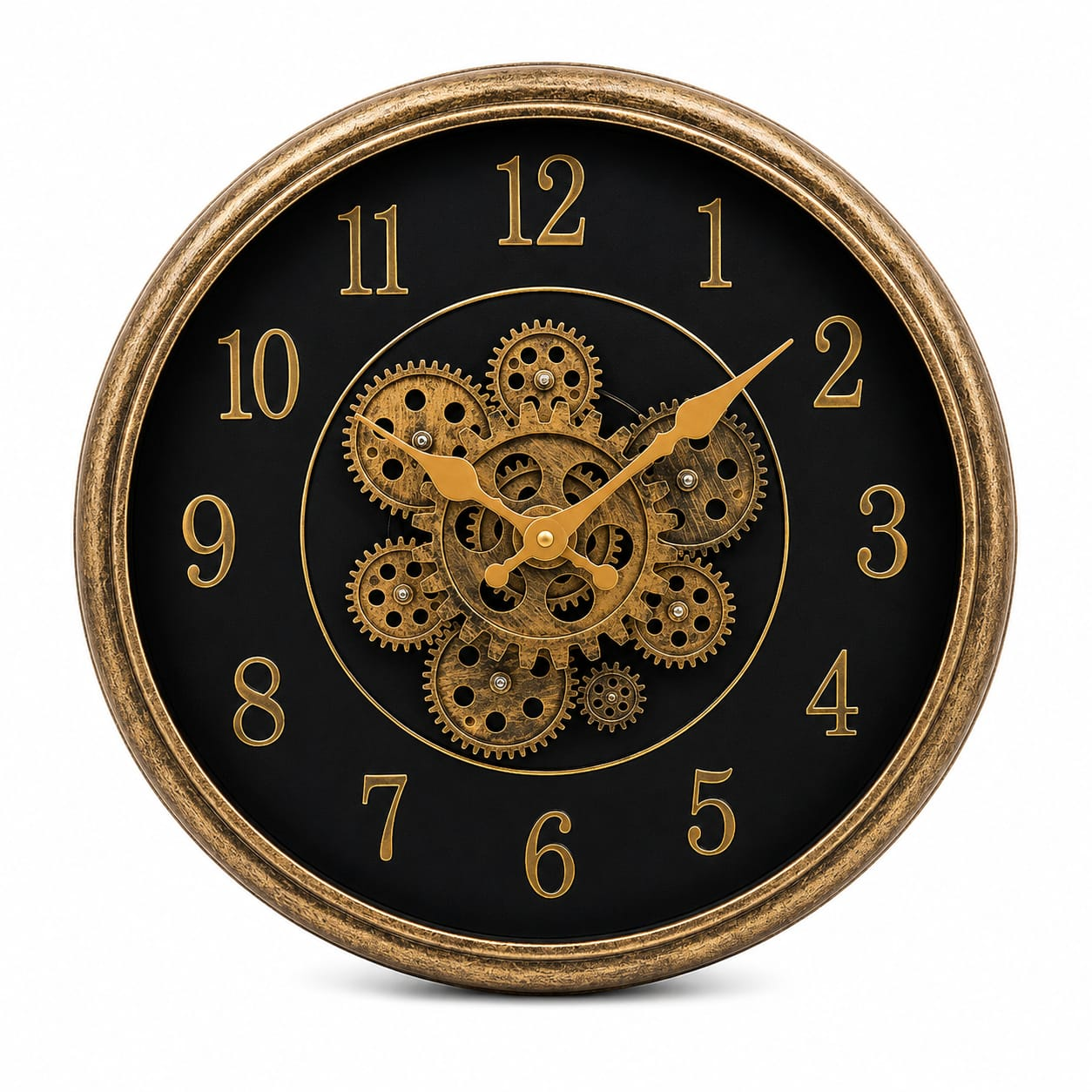 RELOJ DE PARED DECORATIVO CON ENGRANAJES 34X34 CM - 1