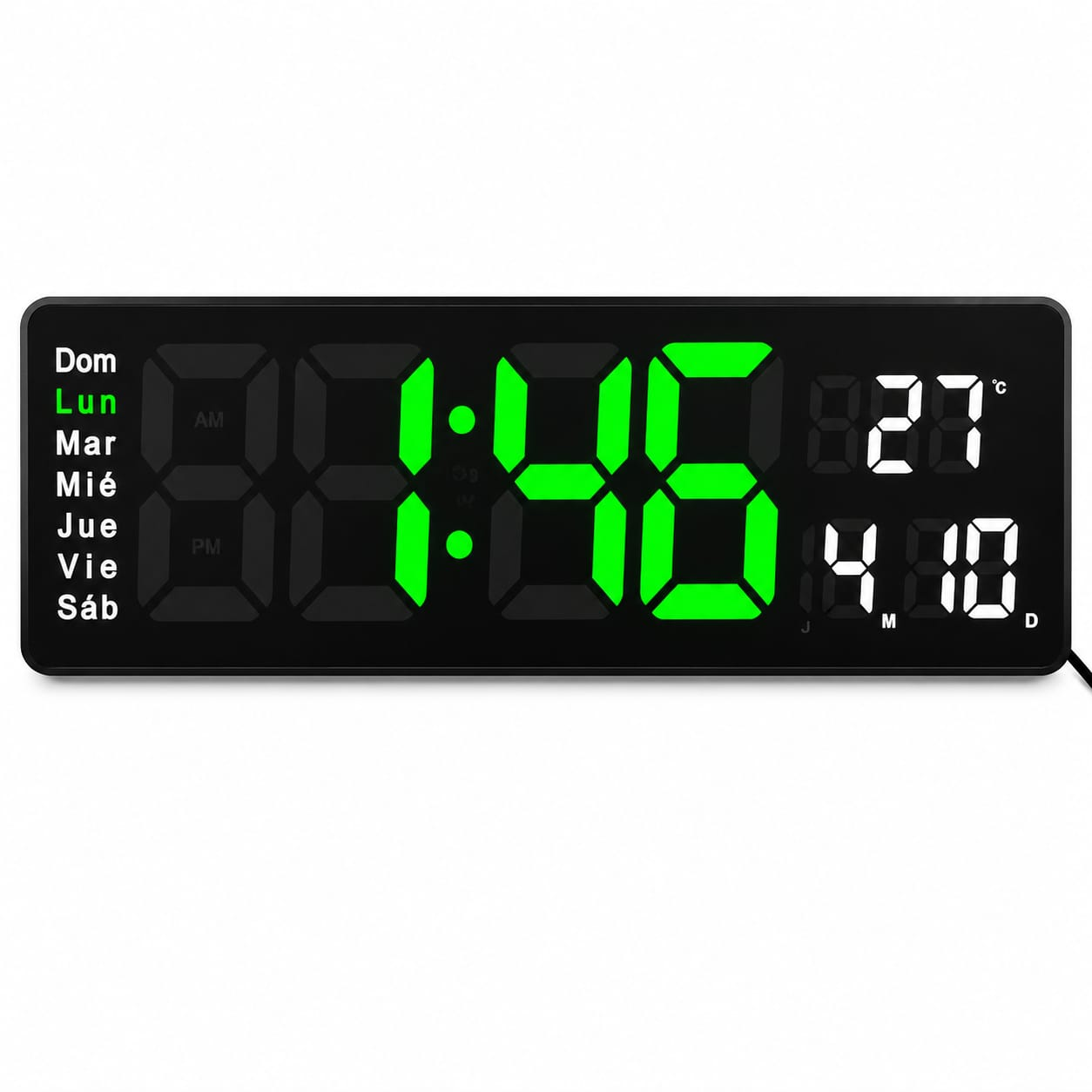 RELOJ DIGITAL LED 40X13 CM CON CRONÓMETRO, TEMPORIZADOR Y ALARMA - 2
