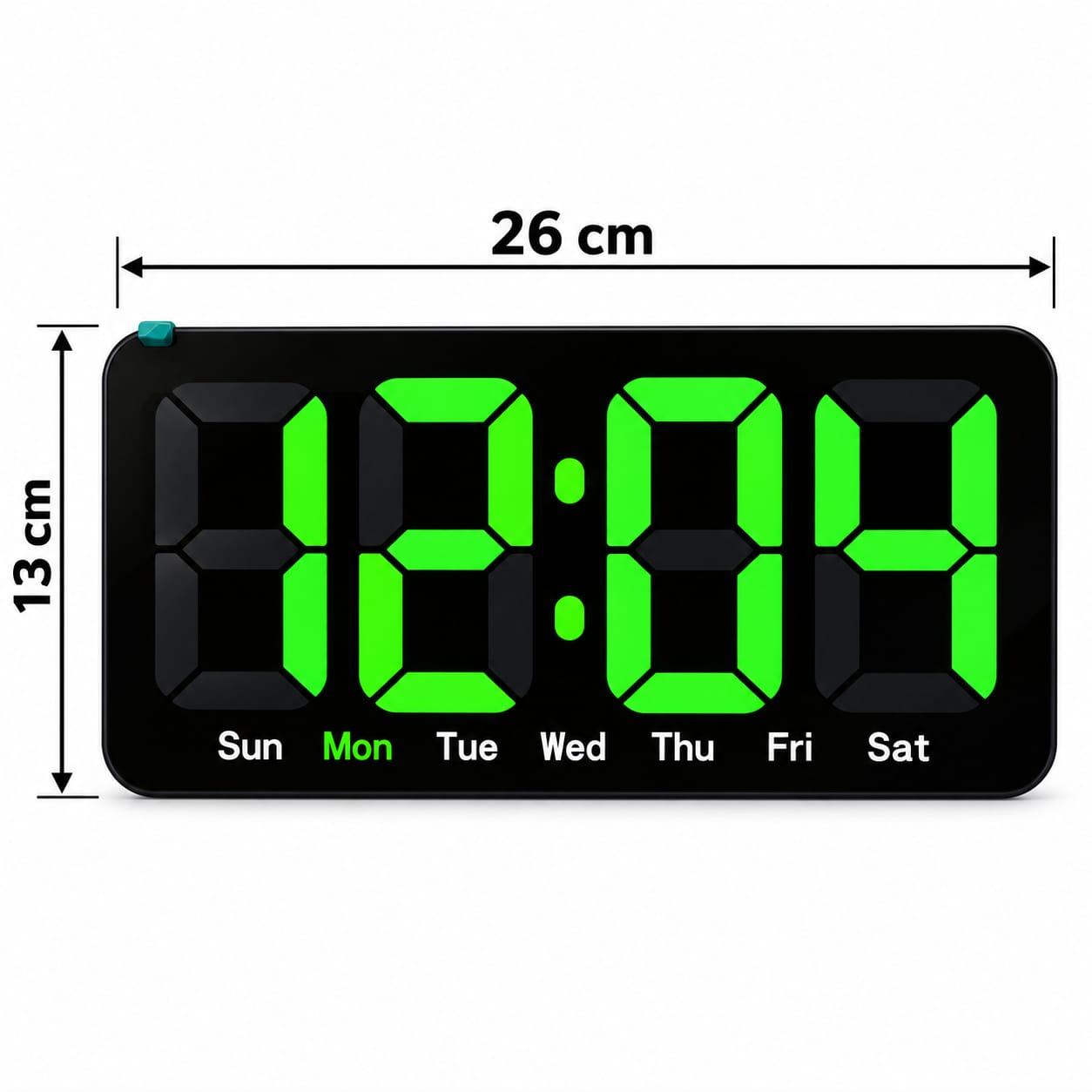 RELOJ DIGITAL LED DE PARED Y MESA 26X13 CM – PANTALLA GRANDE - 2