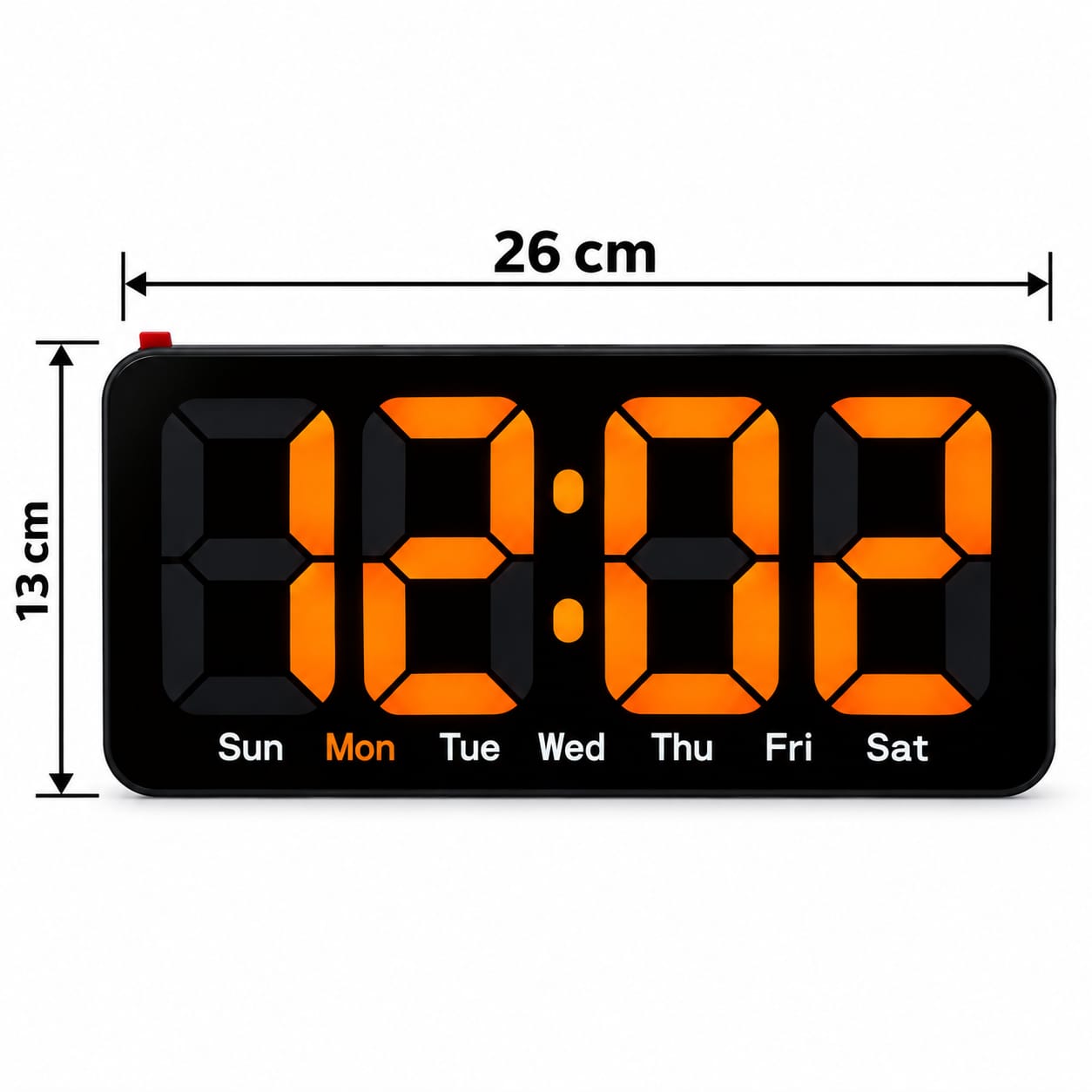 RELOJ DIGITAL LED DE PARED Y MESA 26X13 CM – PANTALLA GRANDE - 2
