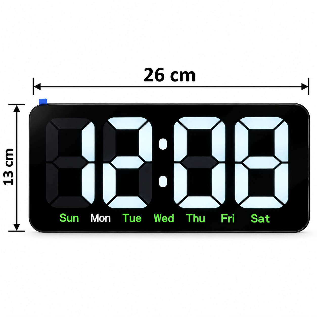 RELOJ DIGITAL LED DE PARED Y MESA 26X13 CM – PANTALLA GRANDE - 2