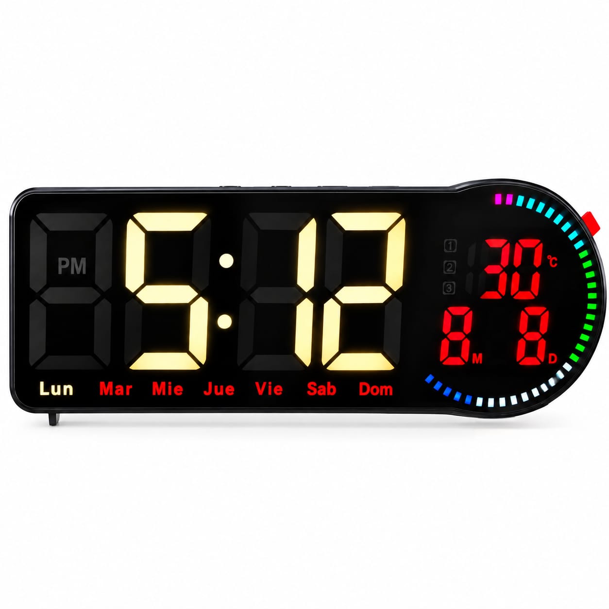 RELOJ DIGITAL LED DE MESA Y PARED 26X9.5 CM CON TEMPERATURA, CALENDARIO Y ALARMA - 1