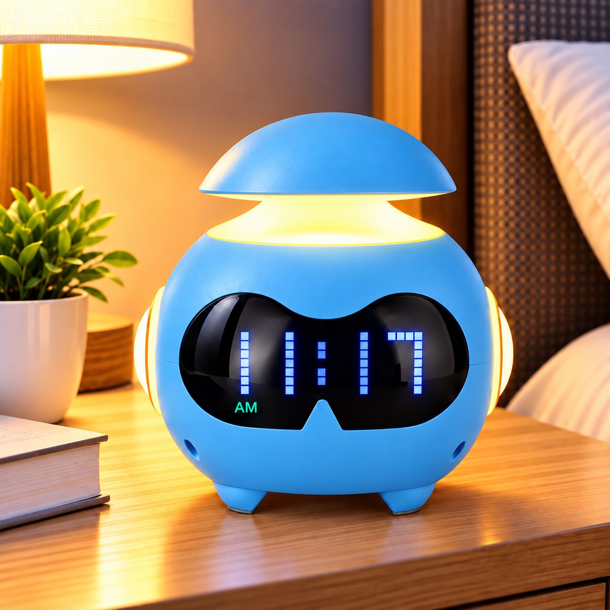 RELOJ DESPERTADOR BLUETOOTH CON PARLANTE, LÁMPARA LED RGB Y ALARMA - 1