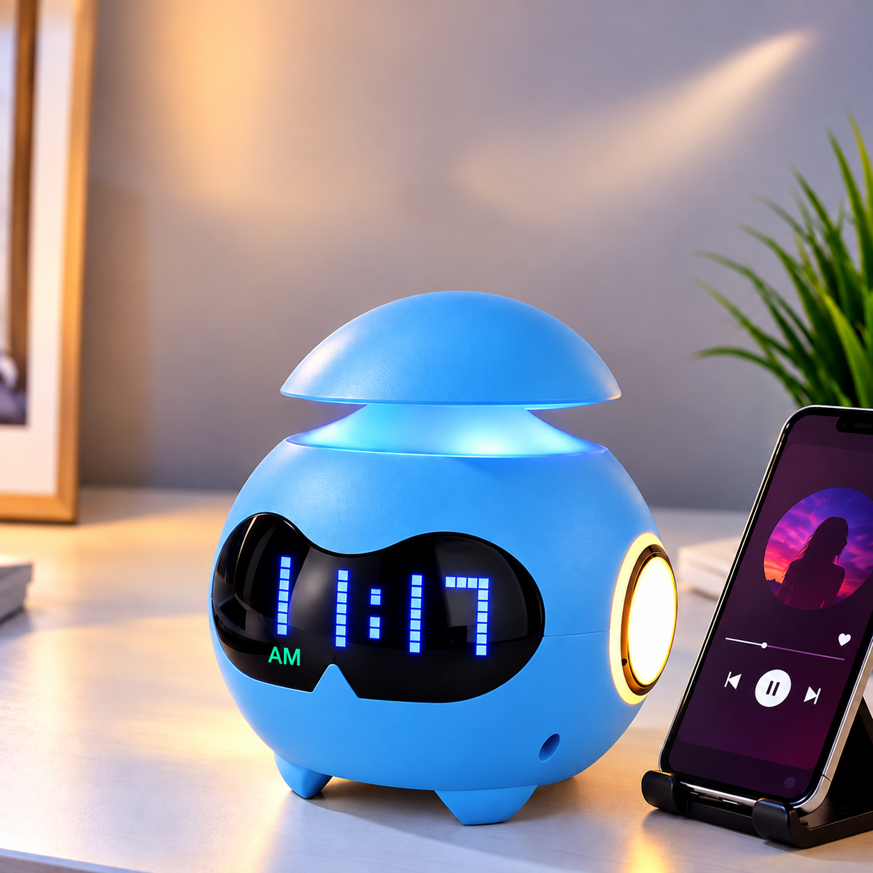 RELOJ DESPERTADOR BLUETOOTH CON PARLANTE, LÁMPARA LED RGB Y ALARMA - 3