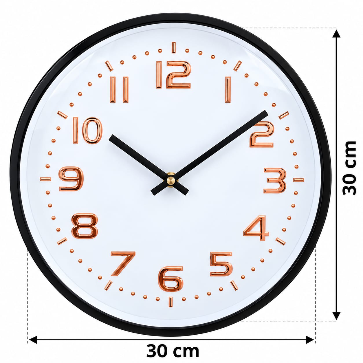 RELOJ DE PARED ANALÓGICO MODERNO 30 CM ELEGANTE DECORATIVO PARA SALA Y HOGAR - 2