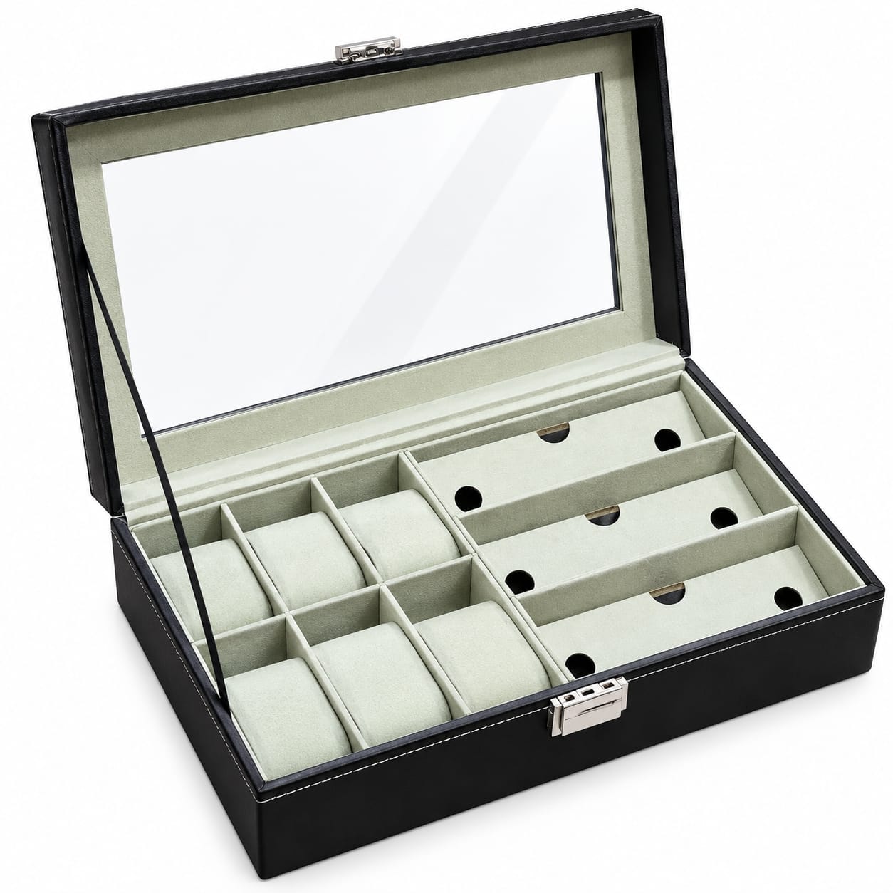 CAJA ORGANIZADORA PARA 6 RELOJES Y 3 LENTES - 2